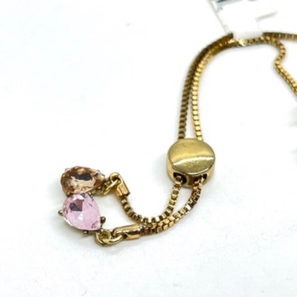 NWT ISAAC MIZRAHI LIVE PINK PURPLE RHINESTONE ADJUSTABLE BRACELET GOLD TONE - Picture 5 of 10